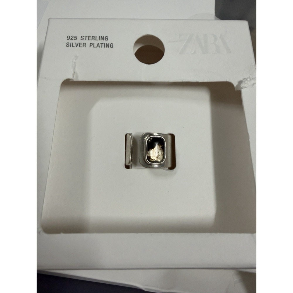 Zara Chunky Cocktail Ring Brown Sterling Silver Plated 925 Whimsigoth Witchy 9.5